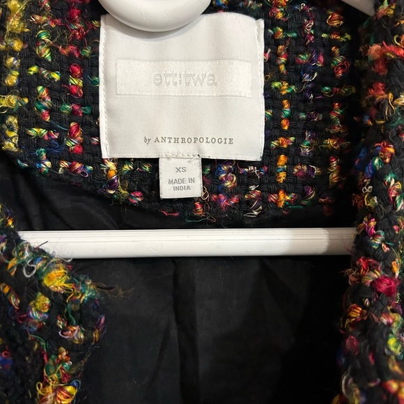Anthropologie Ett Twa Multicolor Tweed Women's Coat Size XS - Picture 16 of 16